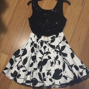 black and white formal dress